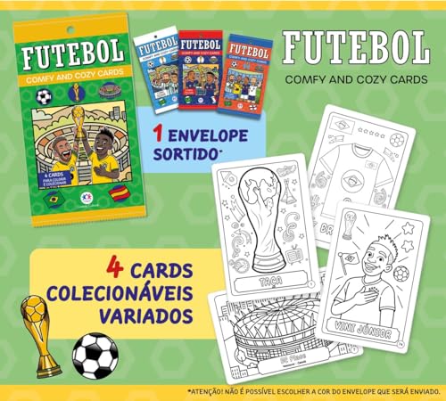 Futebol - Comfy and Cozy 4 Cards para colorir e colecionar