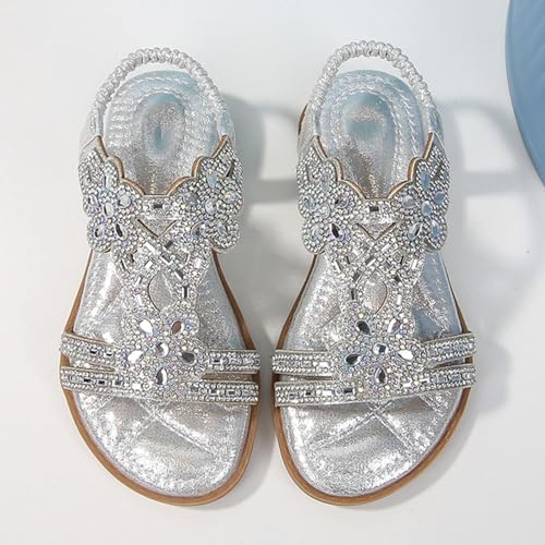 Girls Sparkly Princess Mary Jane Ballet Flats Soft Sole Sandals Kids Glitter Rhinestone Flower Wedding Party Shoes2