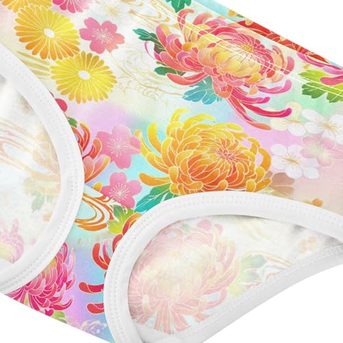 Joisal Toddler Underwear Floral 2t Cotton Cute Panties Girl Fun Print Briefs Undies Kids Colorful Bloom Petals Pastel4