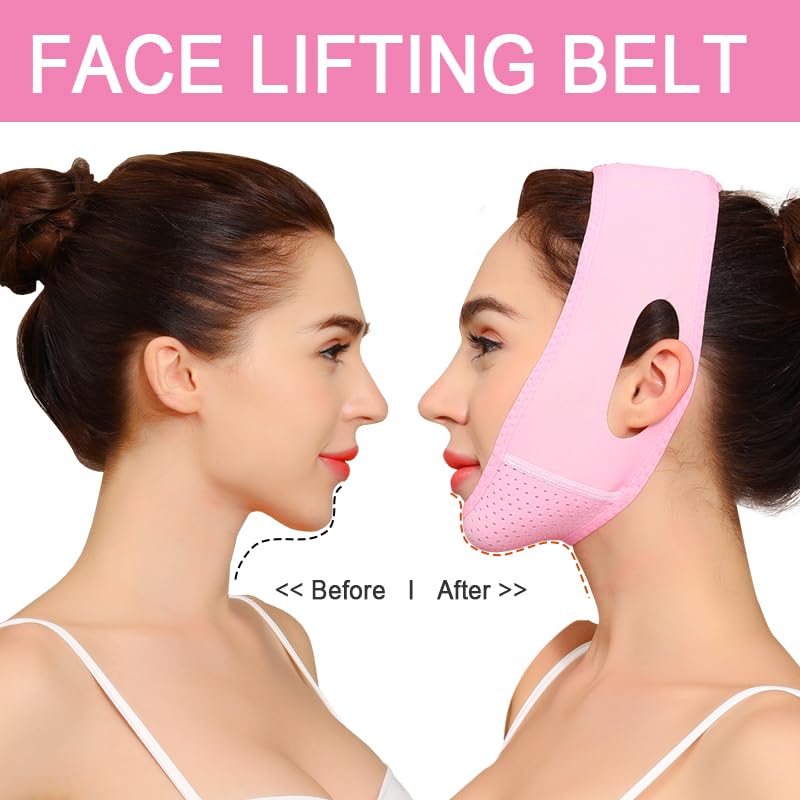 Face Lift Belt, Face Lift Strap Breathable Chin Up Belt, Outline Lifting Shaping Face Lifting VShaped Band