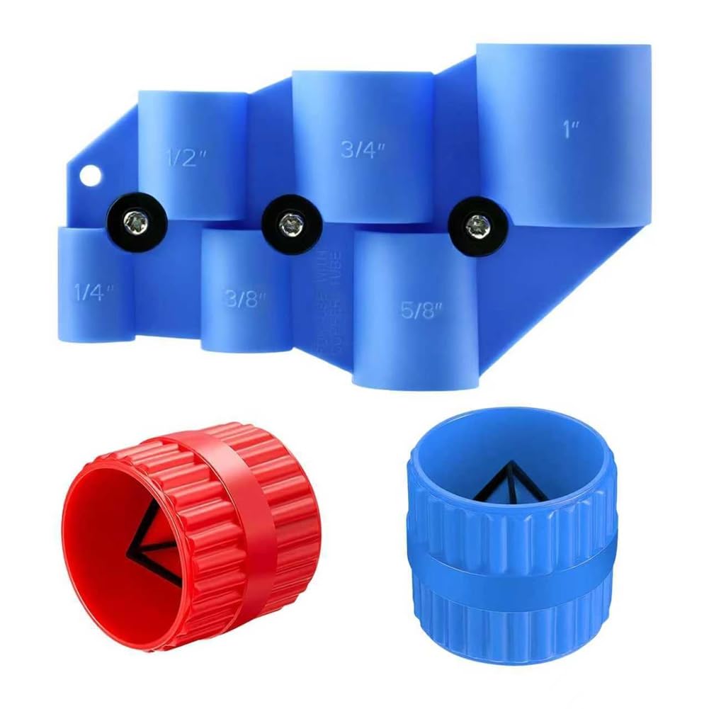 Jnchdghwa As Shown Inner Outer Reamer Pipe Deburring Tool Kit, 1/4" To 1", 1/8" To 1-5/8" Depth Gauge, For Pvc Chamfer Tool Tubing