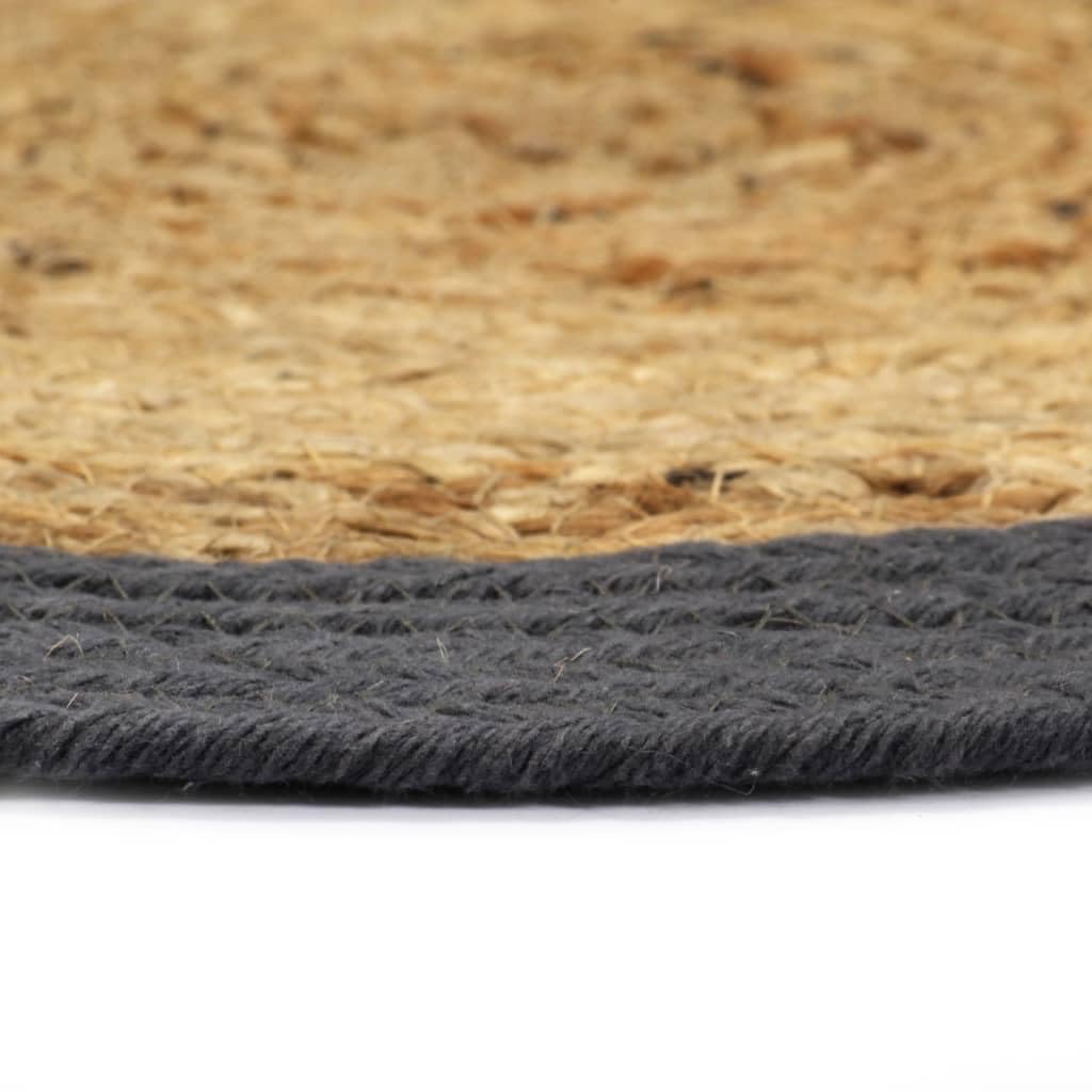 Set di 6 tovagliette rotonde, 38 cm, in iuta e cotone, per tavolo da pranzo, antiscivolo, per cucina e soggiorno