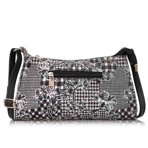 Image of DANIEL CLARK Women's Floral Print Shoulder Bag | PU Leather Sling Bag | Adjustable Strap | Lightweight Crossbody Purse for Daily Use, Travel