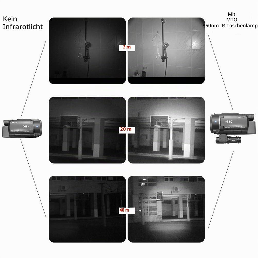 Maketheone IR-Taschenlampe, 3 Watt, 850 NM, Infrarot-Licht, Nachtsicht-Taschenlampe, Infrarot-Licht ist unsichtbar für das menschliche Auge – zur Verwendung mit Nachtsichtgeräten (nicht im