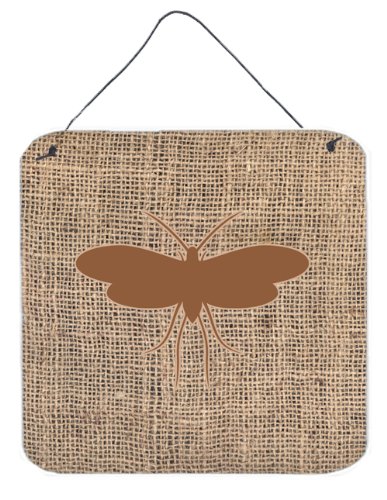 Moth Burlap and Brown Aluminium Metal Wall Or Door Hanging Prints