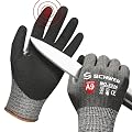 Schwer ProGuard Highest Level Cut Resistant Work Gloves PR3326 for Extreme Protection?ANSI A9 Cut Gloves with Reinforced Thumb, Non Slip, Breathable, Durable, Touch-screen, Non PFAS, Black 1 Pair?L?