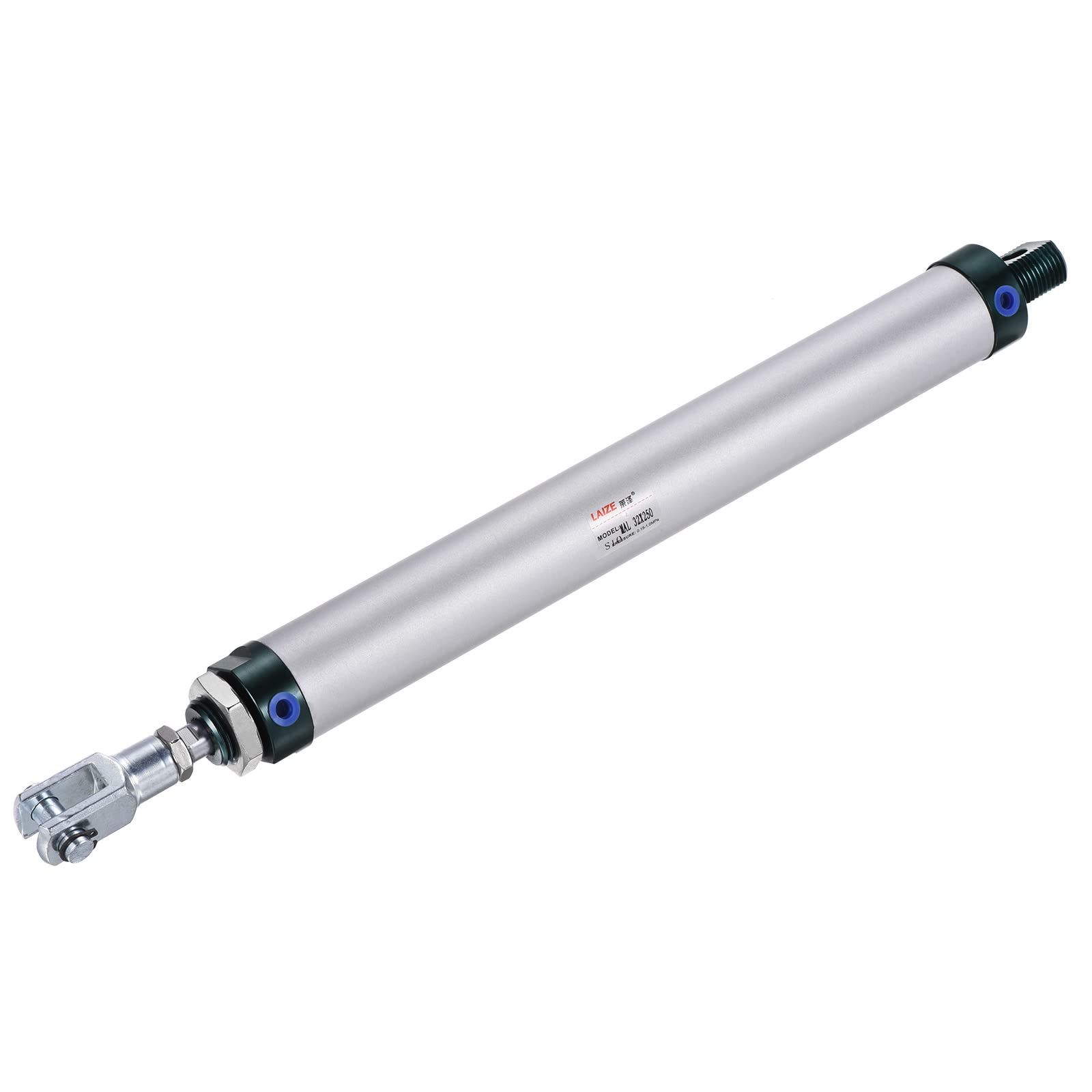 sourcing map Neumático Aire Cilindro Doble Acción MAL32X250 32mm Diámetro 250mm Carrera con Y Conector y 4uds Rápido Ajuste Juego