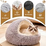 Katzenbett Flauschig Katzendecke, 50cm Kätzchenbett für Kleine Katzenhöhle, Gemütlich Katzenbett für große Katzenkätzchen Washbar Hundehaus, Weiches Plüsch Warm Winter Haustierbett für Katzen Hunde