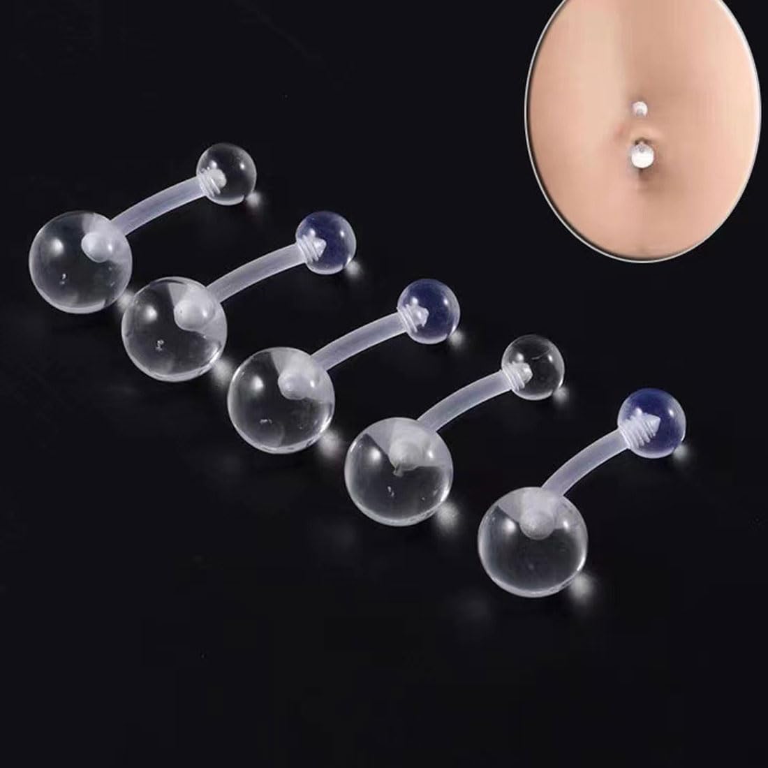 Retainer Piercing Naso 24 Piercing Trasparenti In Acrilico Retainer Per Naso Orecchio Labbra Sopracciglia G 568078 - Foto 10