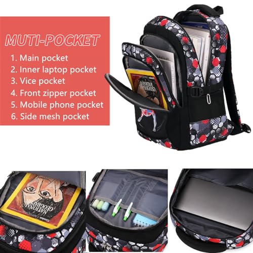 Image of Ladyzone Camo School Backpack Lunch Box Set Lightweight Schoolbag Travel Camp Outdoor Daypack