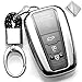 Produktbild Key Protection Shell Auto Schlüssel Hülle Key Cover Case Etui Silikon mit Schlüsselanhänger Für 2018 2019 Toyota Camry Corolla Avalon Prius C-HR RAV4 Silber -3 4 Buttons