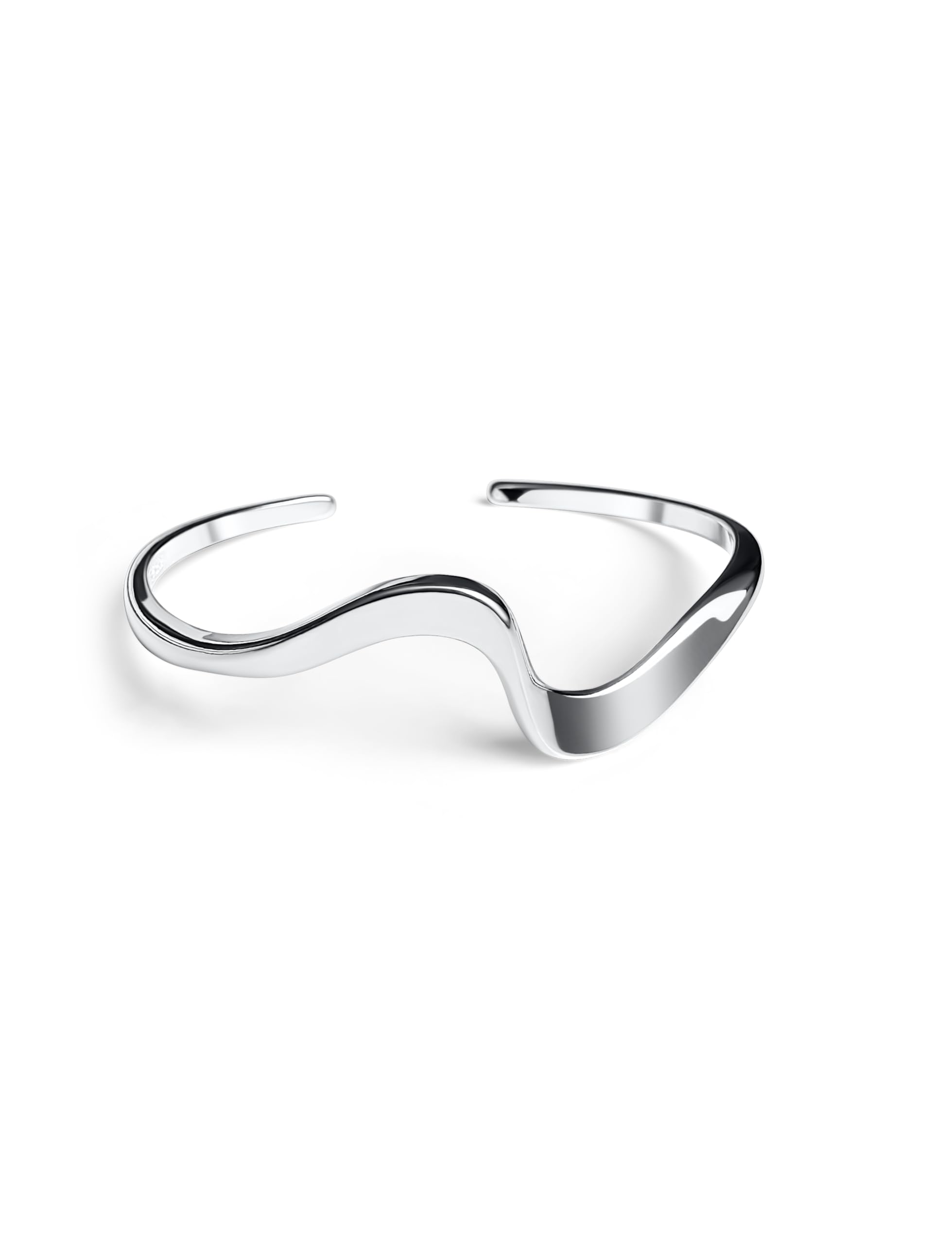 Bracciale rigido da donna in argento Sterling 925, regolabile, in confezione regalo