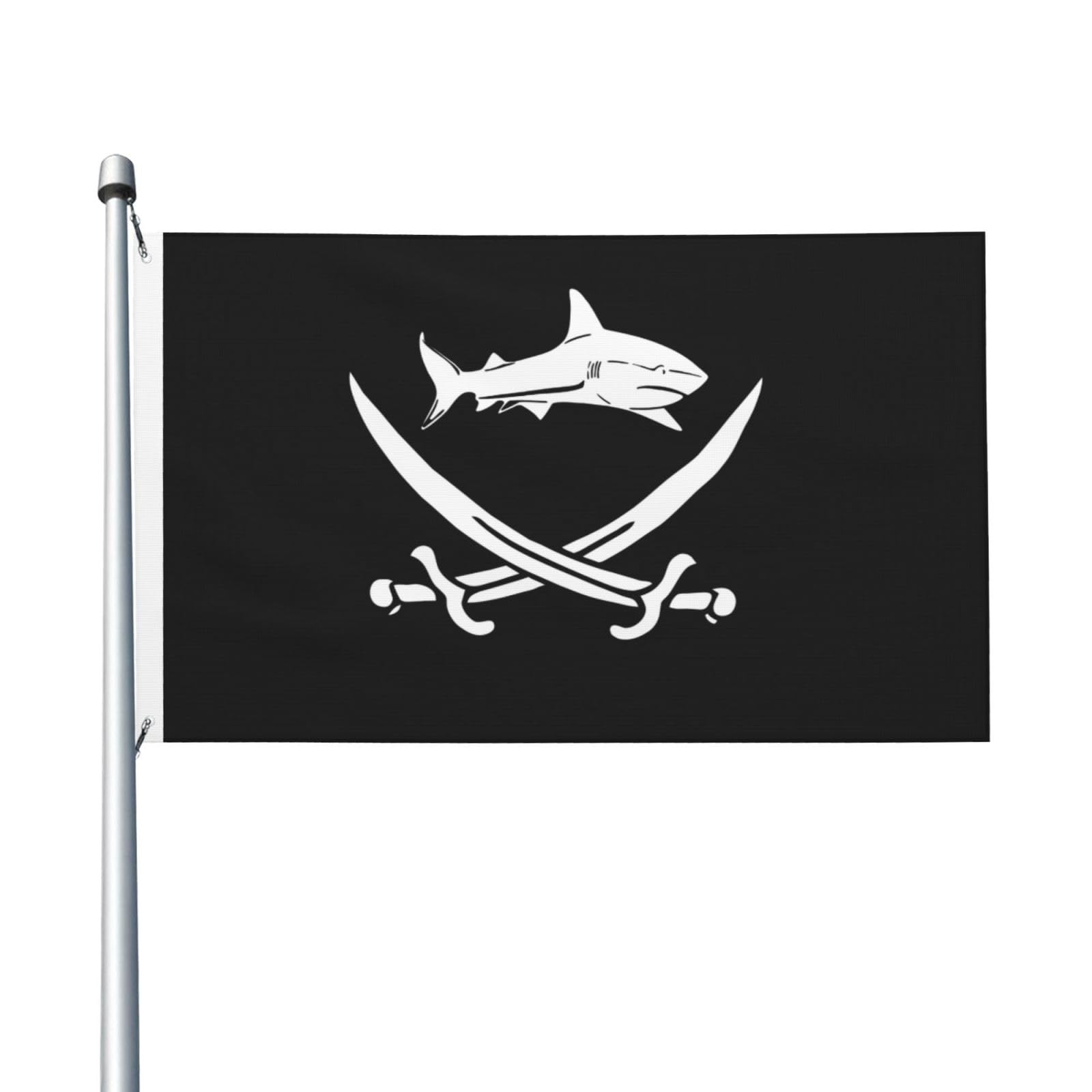Pirate Fish Flag 3x5 Ft Double-Sided Printed Flag Home Outdoor Indoor Garden Home Decoration Banner