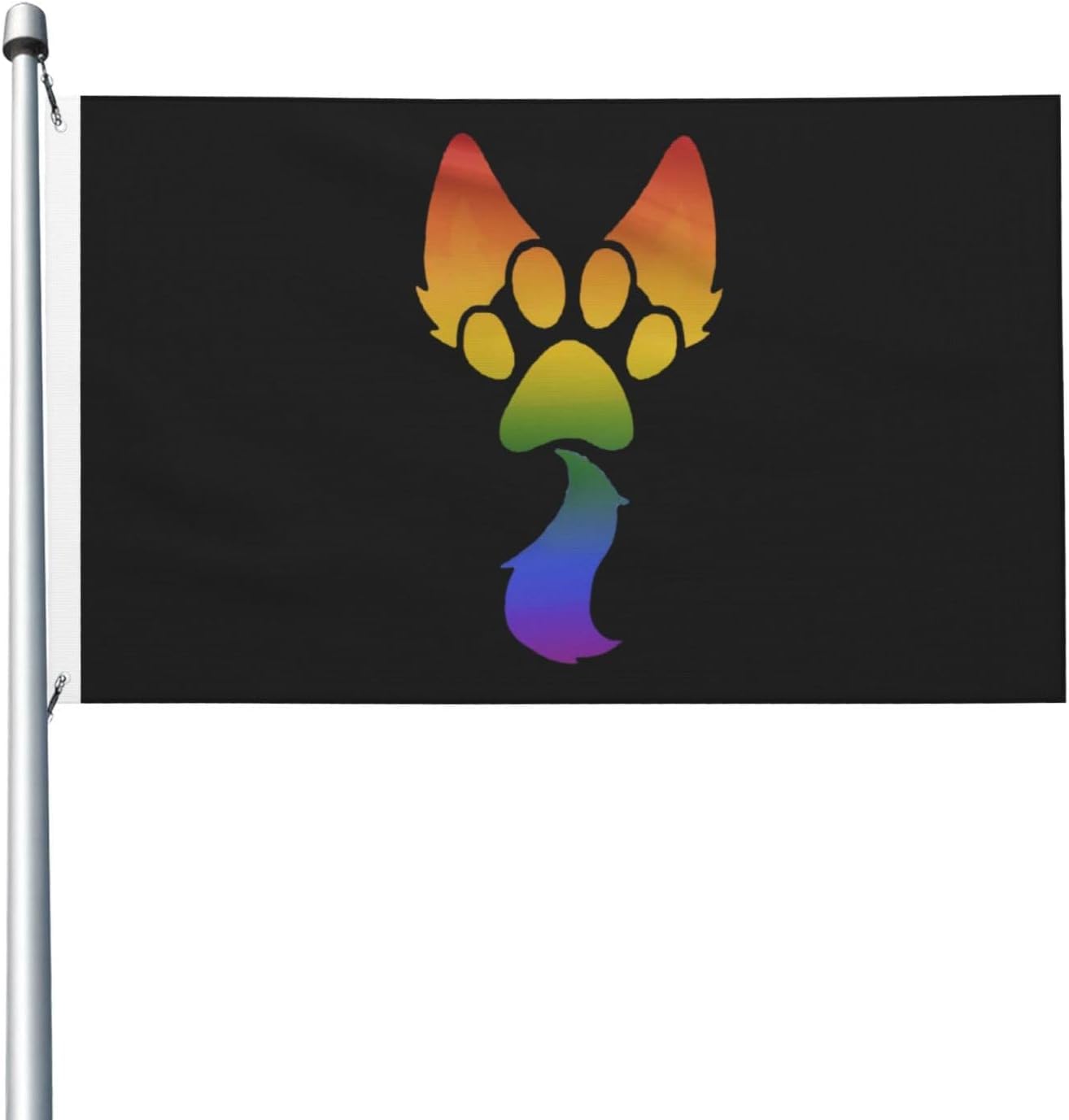 Gay Furry Pride Flags Flag 3x5 Ft Resistant Uv Flags Seasonal Banner With Brass Grommets For Outdoor Indoor, Black