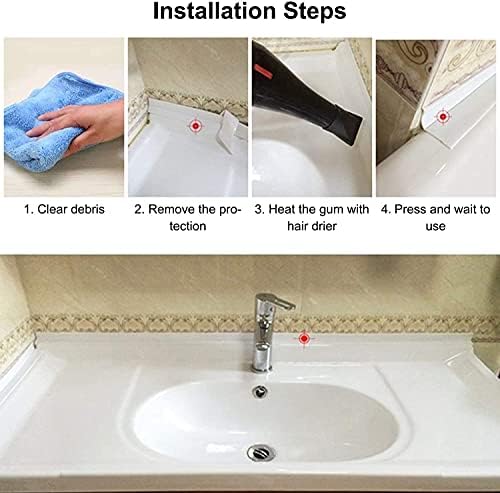 ProChosen Caulk Strip, 3PCS White 3.2m*3.8cm Waterproof Tape, Bath Sealant Tape Shower Seal Strip Window Sealer Strip Wall Sealing Strip, Moisture Proof Mildew Proof for Kitchen Sink Corner Toilet