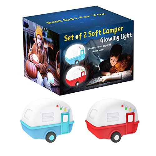Image of Nianjida Camper Night Light for Kids, 2pcs RV Design Warm Nursery Night Lights with Battery Powered, Cute Lamp for Boys and Girls, Portable Nightlights for Children, Toddlers, RV Gifts