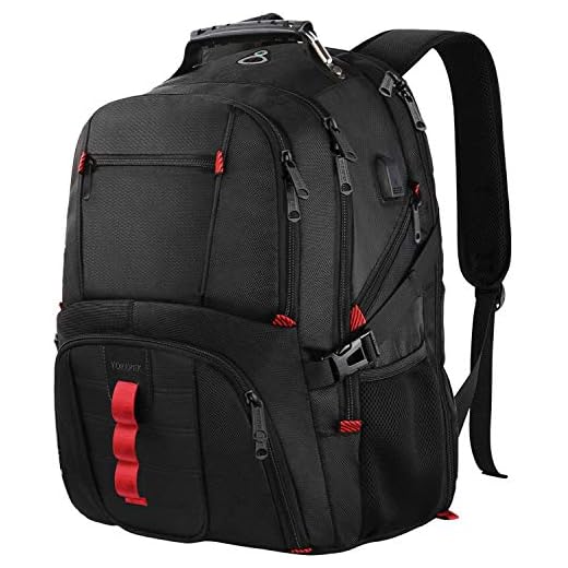 Extra Large Backpack,TSA Friendly Travel Laptop Computer Backpack Gifts for Men Women with USB Charging Port,School Bookbag Fits 17 Inch Laptops,Black