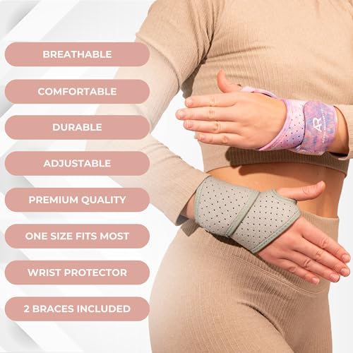 Active Recovery Co. AR2PWB 2-Pack Stylish Compression Wrist Wraps Wrist Support And Carpal Tunnel Wrist Brace thumb #4