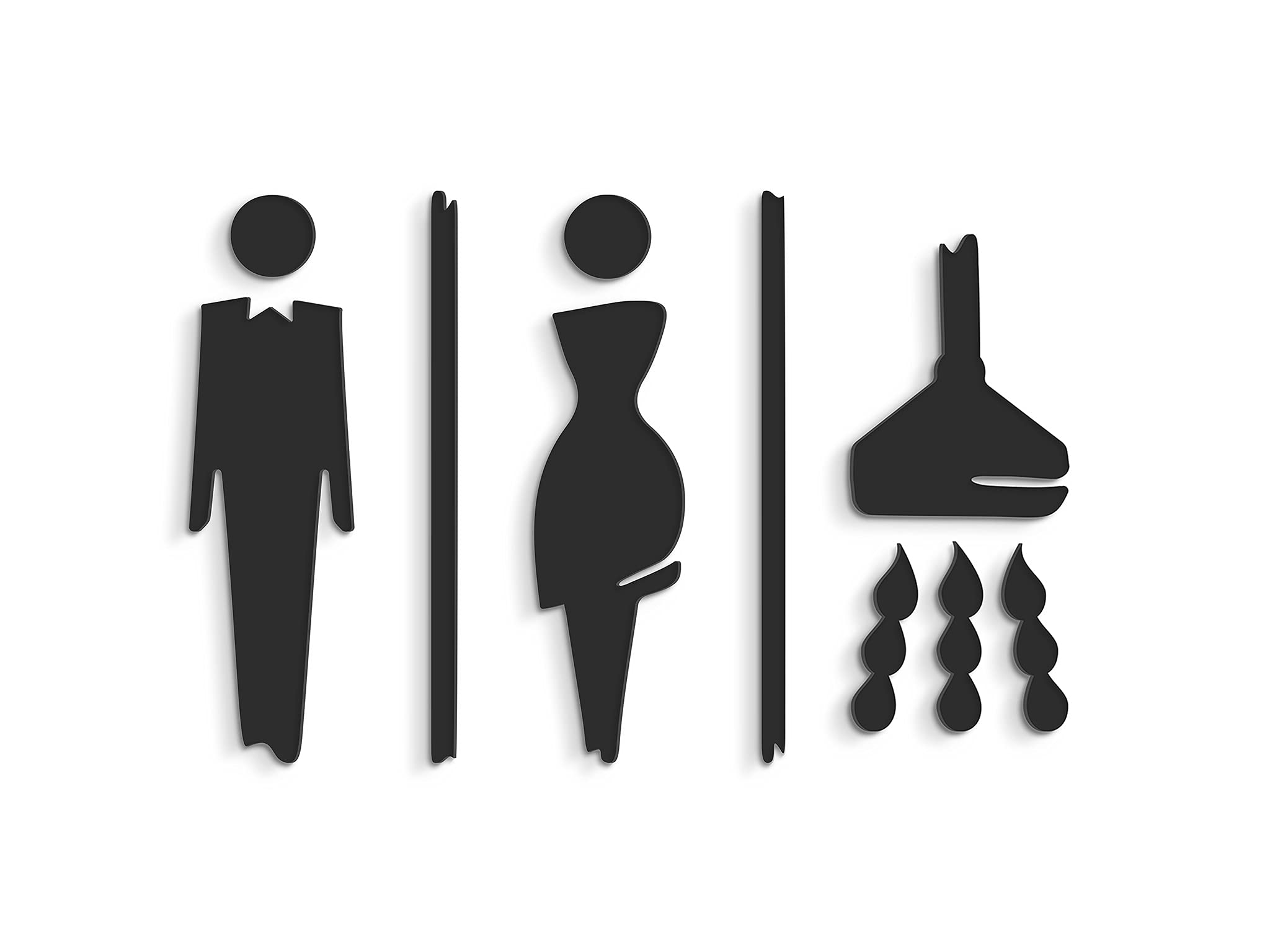 JERMA Geen openbaar toilet sticker - No restroom - Duurzaam vinyl - 20x26 cm