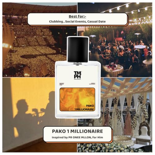 Image of TMPerfumehouse PAKO 1 MILLIONAIRE EDP for Men & Women | Sweet, Spicy & Long Lasting Perfume Spray | Warmspicy, Cinnamon & Citrus Fragrance | Luxury Gift for Him & Her | TMPH | 50ml