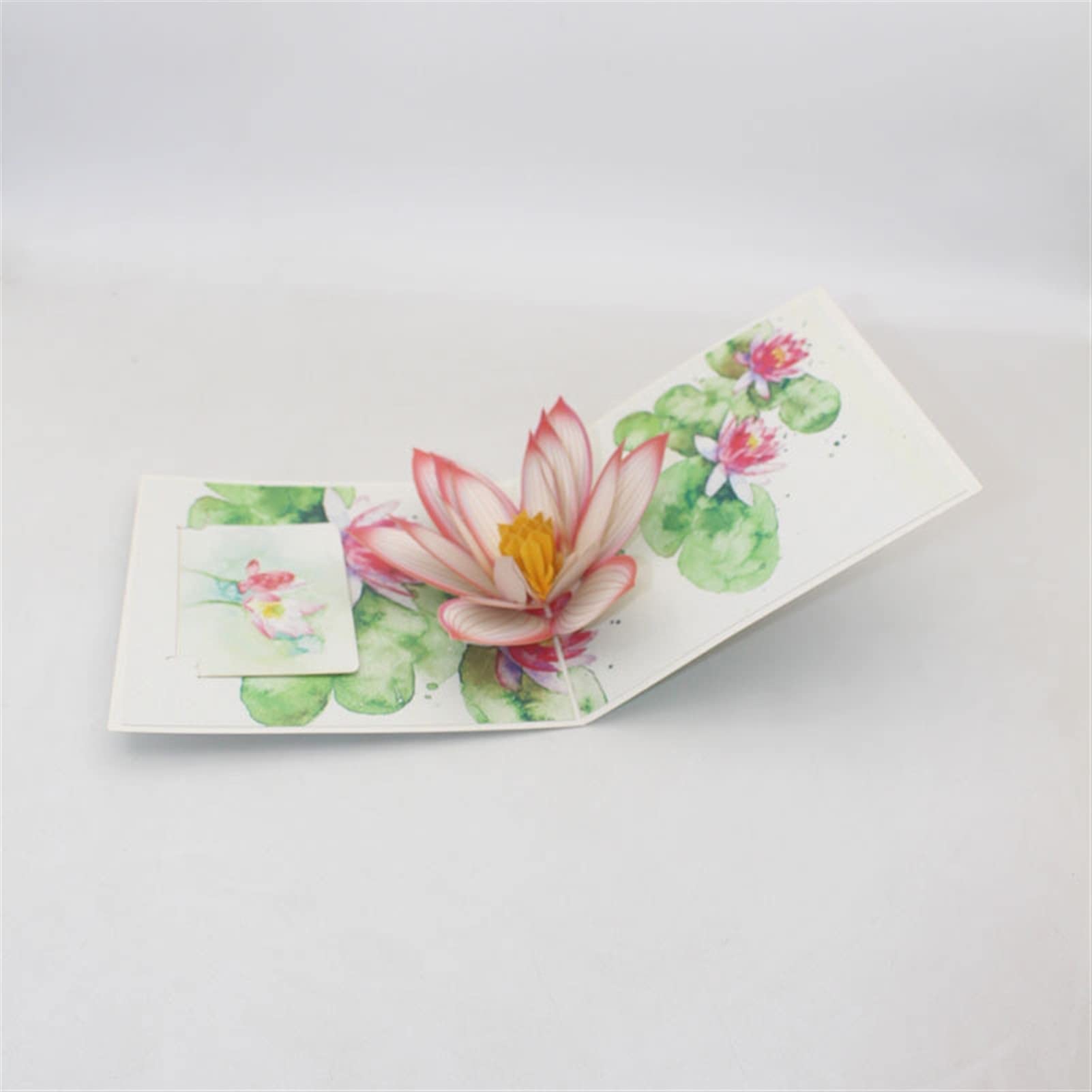 Carte de mariage Cartes de vœux Impression couleur 3D faite à la main Blooming Lotus Flower Papier Cartes de vœux Carte postale Thanksgiving Fête des mères Anniversaire Cadeau créatif Carte de vœux In