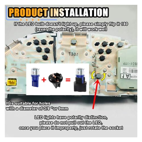 10 Bulbos LED T10 194 168 para Tablero Azul miniatura 5