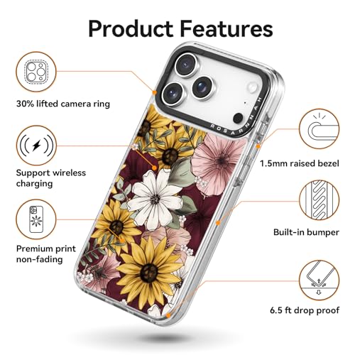 Coque antichoc pour iPhone Pro 6,3 pouces design tournesol
