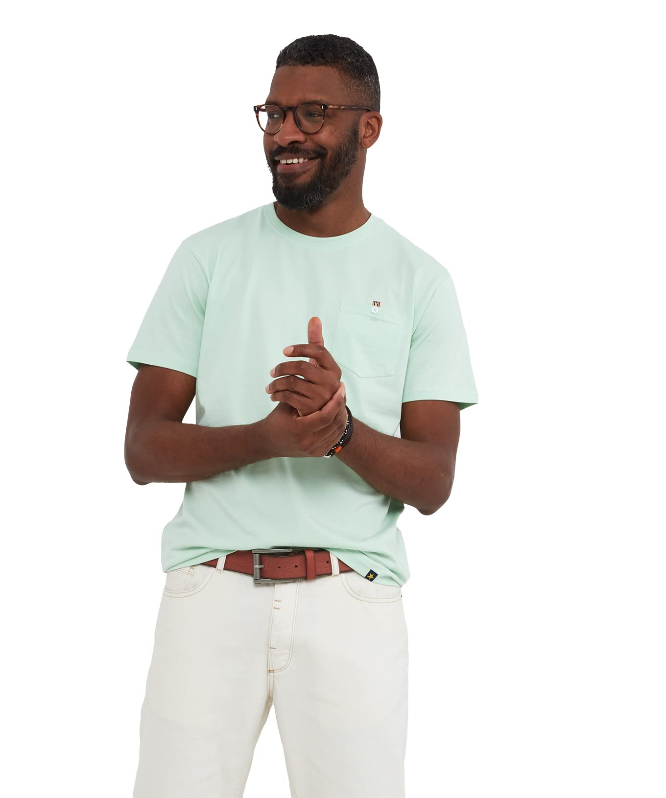 Joe Browns Men's Summer Green Basic Chest Pocket Short Sleeve Crew Neck T-Shirt, XX-Large, Green