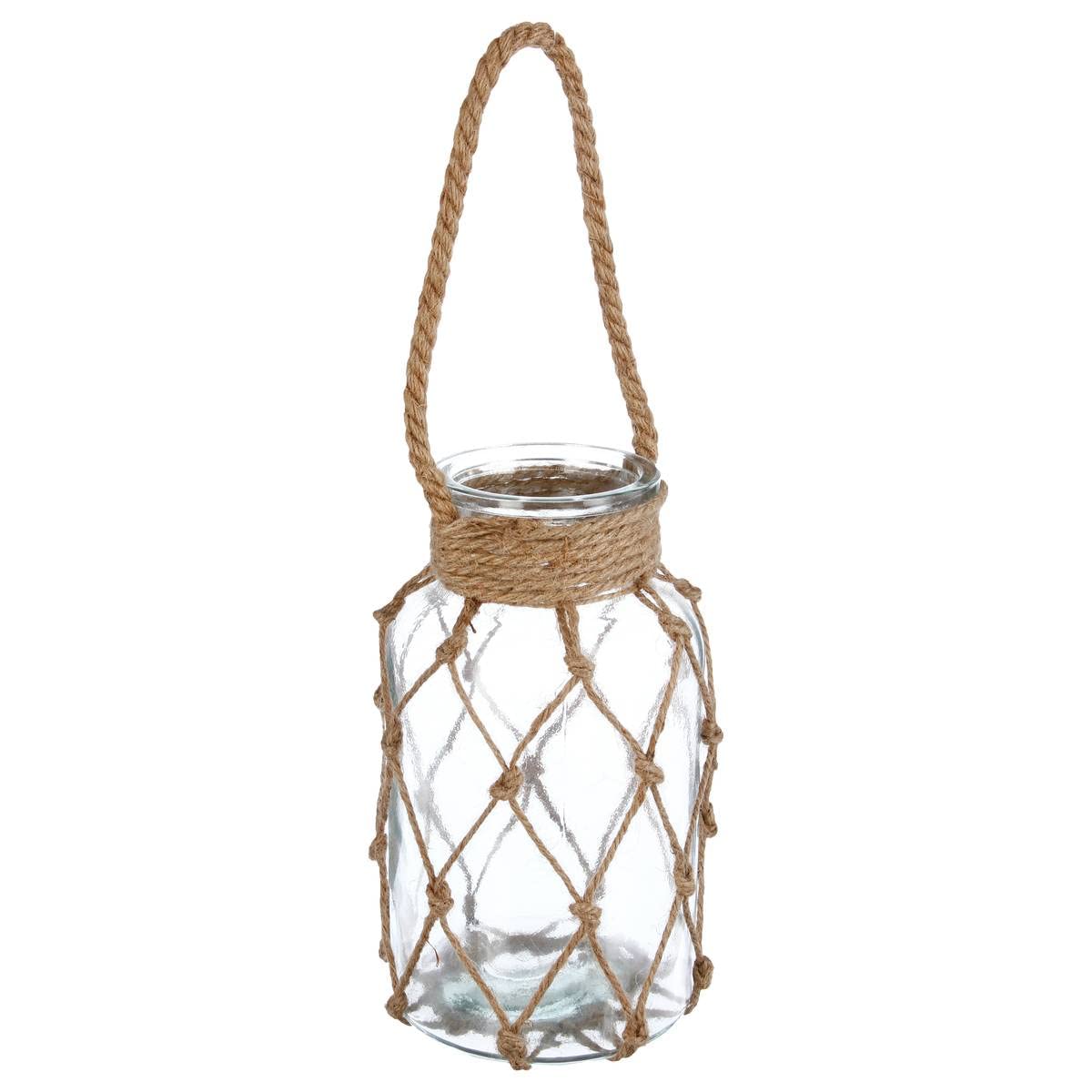 Générique Glass Photo Light + Raffia Rope 26 cm
