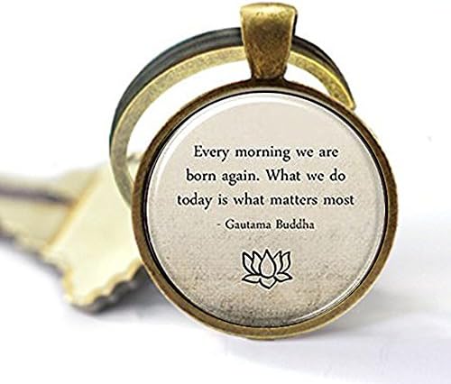 wuqidashi Buddha Quote Keychain,Motivational Wisdom Keychain,Inspirational Yoga Keychain