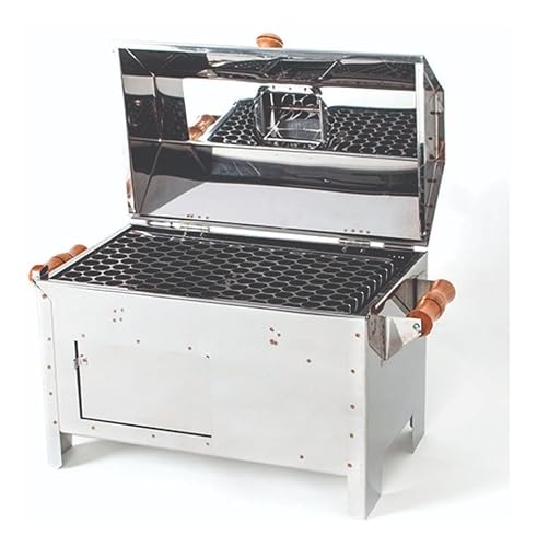 Churrasqueira Inox Pequena A Carvão Com Tampa Bafo Grill