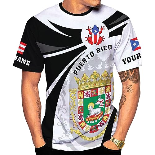 Personalized Name Puerto Rico Shirt, Customized Puerto Rico Shirts for Men and Women, Puerto Rico Flag T-Shirt 3