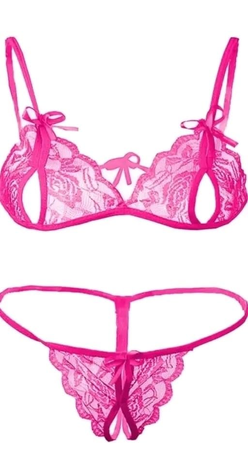 Women’s Net Lace Lingerie Set | Bra & Panty Bikini Set for Honeymoon | Soft Transparent Nightwear for Women | Sexy Lace Sleepwear for Couples & Romantic Nights-picture-21