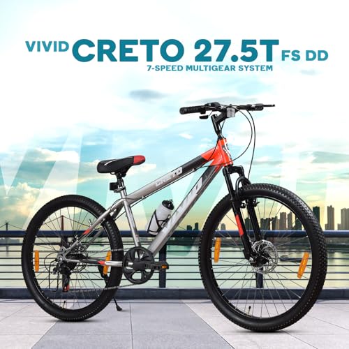Image of Leader Vivid Creto 27.5T Multispeed 7 Speed Cycle for Men with Front Suspension & Dual Disc Brakes |Gear Bicycle for Boys & Girls | Ideal for 15 + Years (Frame: 19 Inches)