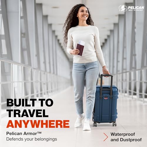Image of Pelican ATX Luggage - Hardside Carry On Luggage with Wheels - 22 Inch Carry On Bag - Airline Approved (Indigo)