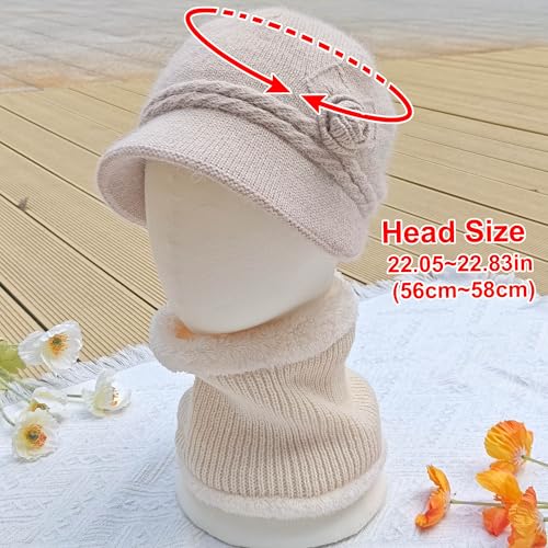 Gorro de invierno beige para mujer y hombre miniatura 5