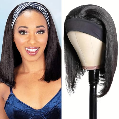 olimaruly 12 Inch Short Straight Headband Bob Wigs Glueless Headband...