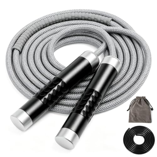 Reedvales 1LB Weighted Jump Ropes for fitness Women Men, Black