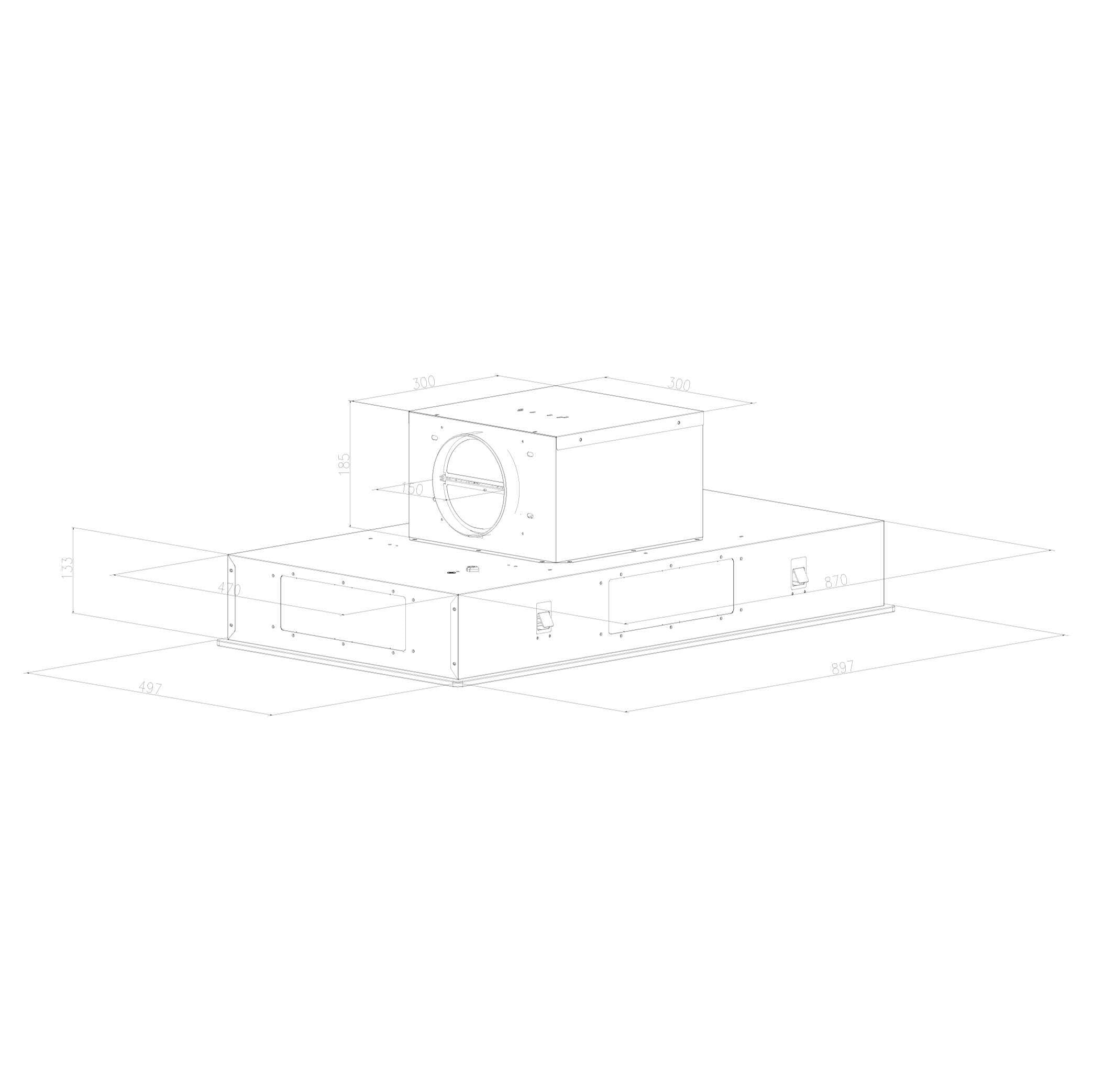 Cecotec Hotte Aspirante 90cm Plafond Intégrable Bolero Flux Tir 908000 Glass White A++. Finition Verre Blanc, Aspiration 800M3/H, Télécommande, Filtre Charbon, Booster