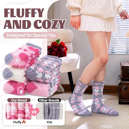 Image of Anlisim Fuzzy Socks for Women, Soft Comfy Cozy Fluffy Thick Winter Warm Fleece Slipper Socks
