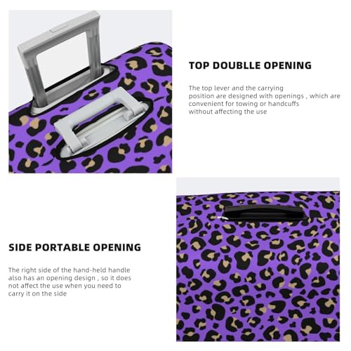 Luggage Cover Protector - Purple Leopard print fashion Suitcase Covers for Luggage Fit 22-24 Inch Suitcase4