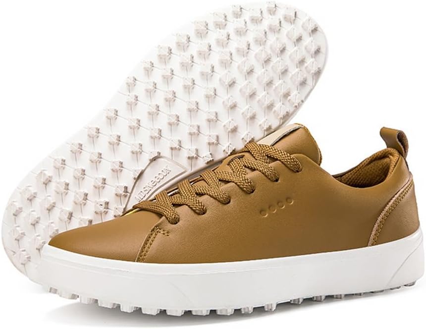 Ladies Leather Golf Shoes, Spikeless Casual Golfers Trainers Outdoor Waterproof Upper Golf Sneakers
