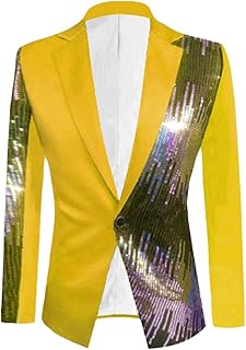 Blazer casual a juego para hombre, vestido con lentejuelas