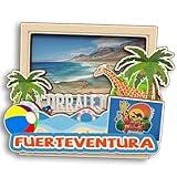 Fuerteventura España - Imán de madera 3D para nevera, recuerdo de ciudad, recuerdo de viaje, lindo adhesivo decorativo para el hogar y la cocina