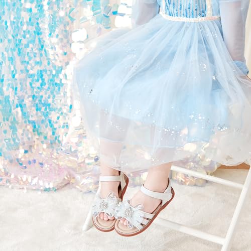 Image of Otter MOMO Girls Open Toe Princess Flat Sandals with Comfort Sole Summer Sandals