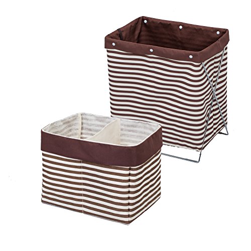 Astro 619-29 Storage Case, Set of 2, Brown, Border Pattern, Magazine Rack, Luggage Storage, Side Wagon, Basket, Folding