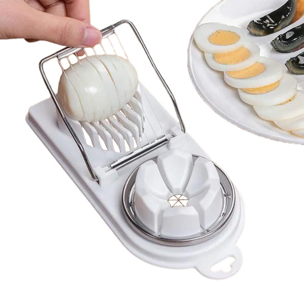 2 in 1 Egg Cutter, Egg Slicer Dicer for Hard Boiled Eggs