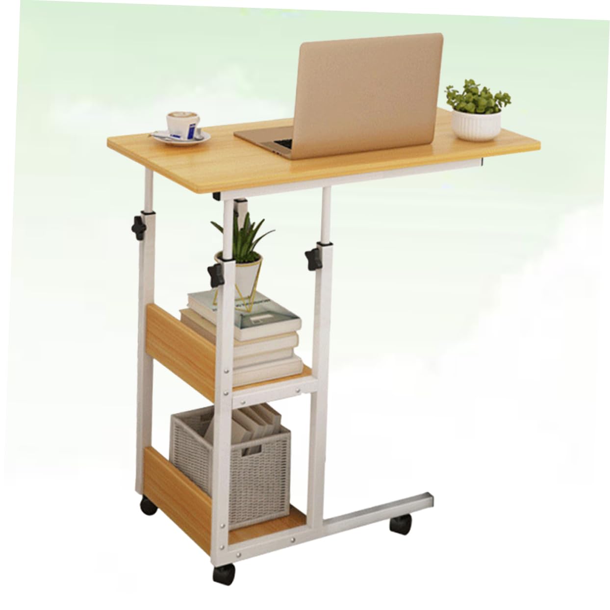 DOITOOL Movable Laptop Table Adjustable Height Multifunctional Bedside Desk for Home Office Use Convenient Lifting Side Table for Sofa and Bed