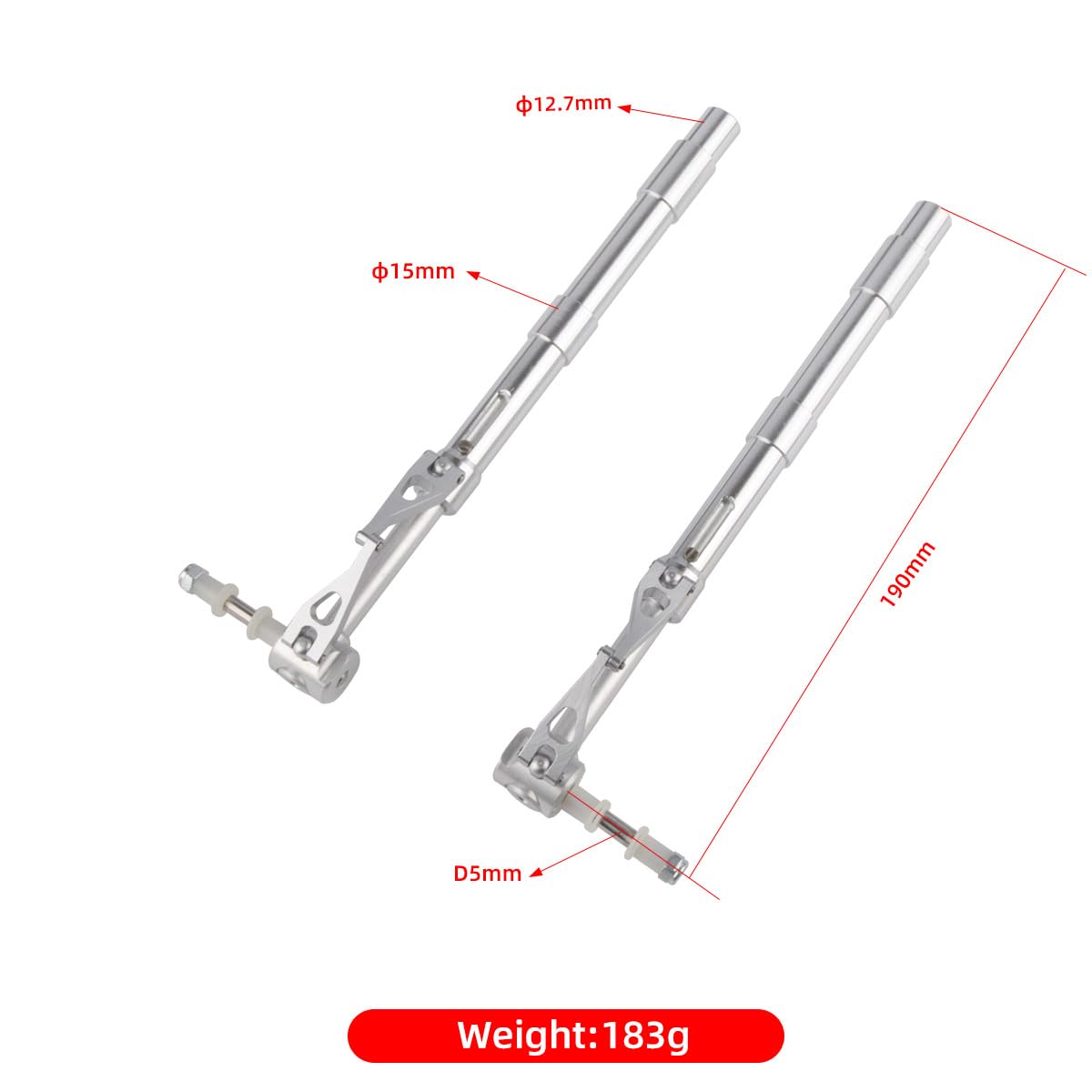 RC Airplane Landing Gear Anti-Vibration Shock Absorber, 12.7mm Diameter for RC Model Airplane (L190mm)