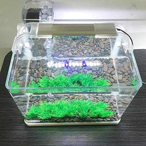 Image of Aquarium Plant Fish Tank Decoration 20 Pieces Small /1 inch Tall Plastic Artificial Plant Goldfish Hidden Mini Grass Set (Green-C)